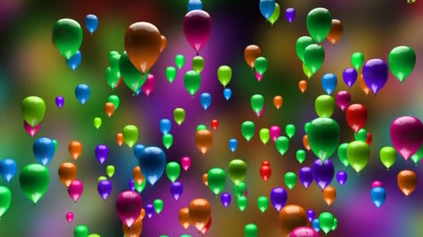 Bunte Luftballons Animation — Stockvideo