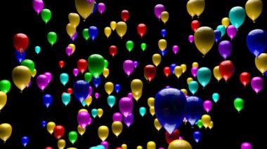 Matte 3D Canlandırmasıyla Görkemli Renkli Balonlar Yükseliyor