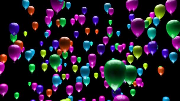 Ballons Spectaculaires Changeant Couleur Ascendante Avec Animation Mate — Video