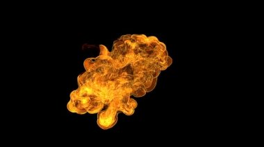 Yüksek Ayrıntılı Boyalı Stil Öfkeli Ateş Topu Yavaş Çekim 3B Canlandırması