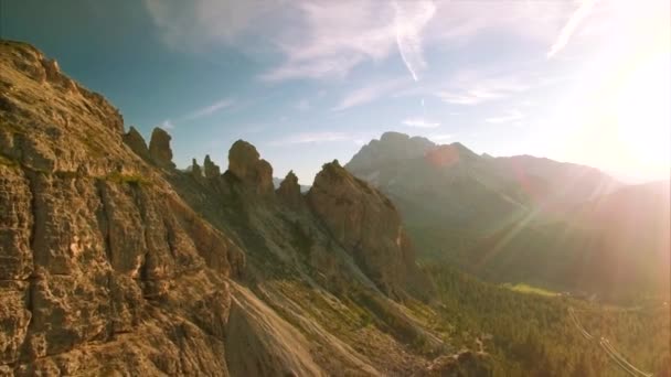 Flying in the amazing Dolomites in Italy — Stock Video