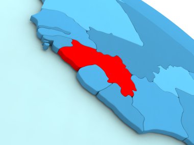 Gine kırmızı mavi dünya üzerinde