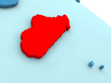 Madagaskar kırmızı mavi dünya üzerinde