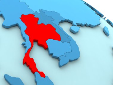 Tayland kırmızı mavi dünya üzerinde