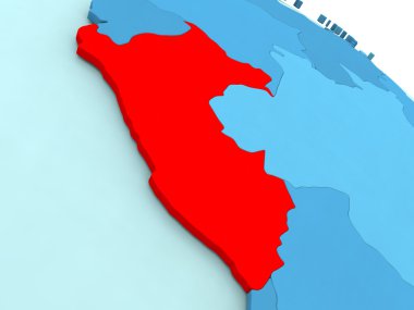 Peru kırmızı mavi dünya üzerinde