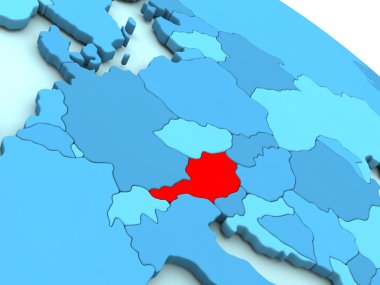 Avusturya kırmızı mavi dünya üzerinde