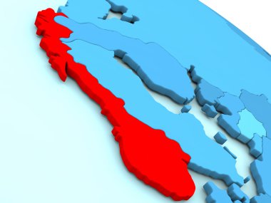 Norveç kırmızı mavi dünya üzerinde