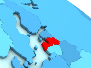 Letonya kırmızı mavi dünya üzerinde