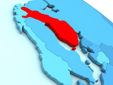 Finlandiya kırmızı mavi dünya üzerinde