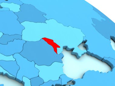 Moldova kırmızı mavi dünya üzerinde