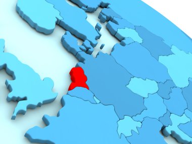 Hollanda kırmızı mavi dünya üzerinde