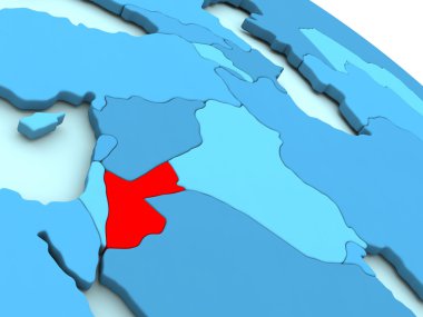 Jordan kırmızı mavi dünya üzerinde