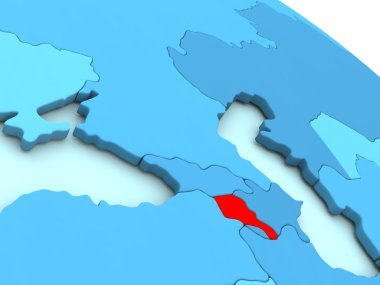 Ermenistan kırmızı mavi dünya üzerinde