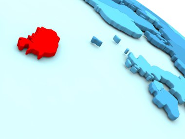 İzlanda kırmızı mavi dünya üzerinde