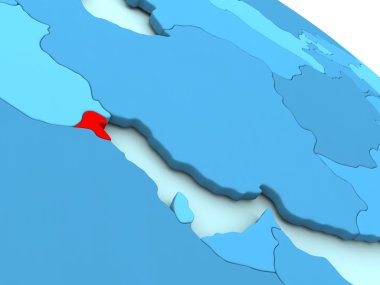 Kuveyt kırmızı mavi dünya üzerinde