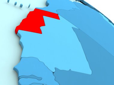 Batı Sahra kırmızı mavi dünya üzerinde