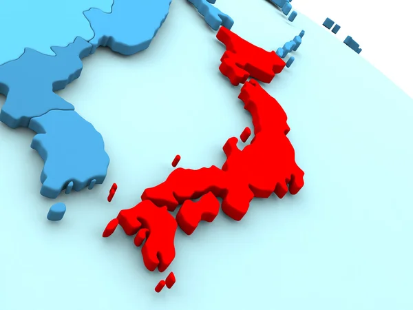 赤青の地球上で日本します。 — ストック写真