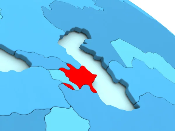 Azerbaijão em vermelho no globo azul — Fotografia de Stock