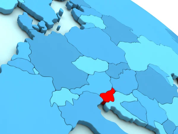 斯洛文尼亚在蓝色地球上的红 — 图库照片