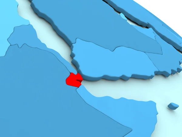Джибути в красном на голубом шаре — стоковое фото
