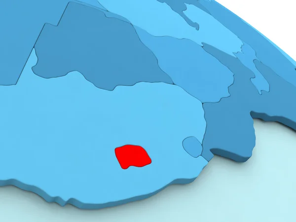 在红色的蓝色地球在莱索托 — 图库照片