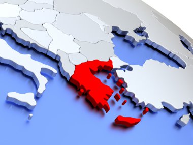 Dünya Haritası üzerinde Yunanistan