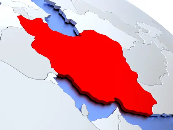 Iran sulla mappa del mondo — Foto Stock