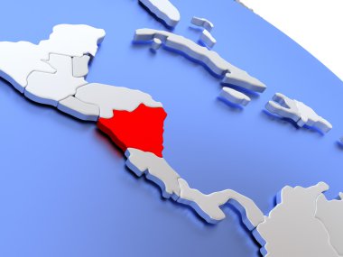 Nikaragua dünya haritası üzerinde