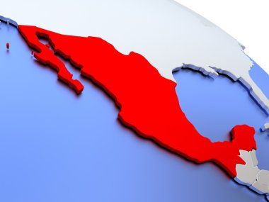 Meksika dünya haritası üzerinde