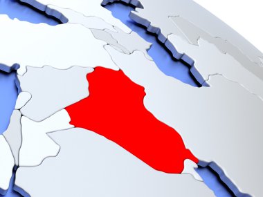 Irak dünya haritası üzerinde