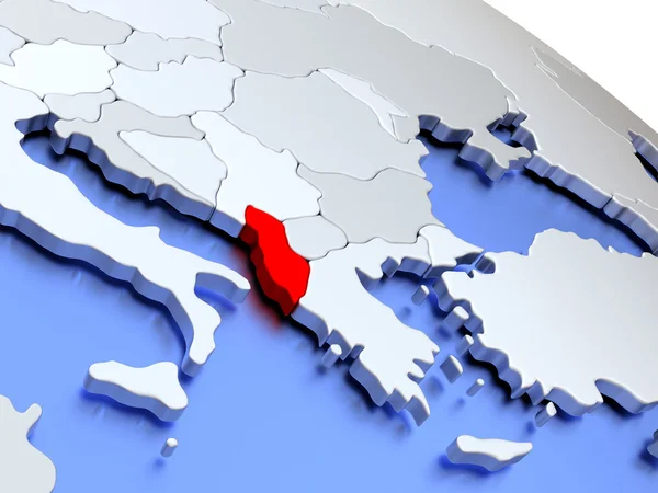 Albánia a világ Térkép — Stock Fotó