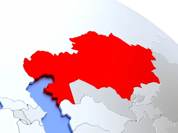 Kazakhstan on world map — Stock Photo, Image