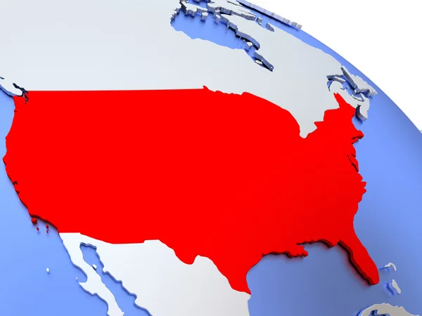 EEUU en el mapa del mundo — Foto de Stock