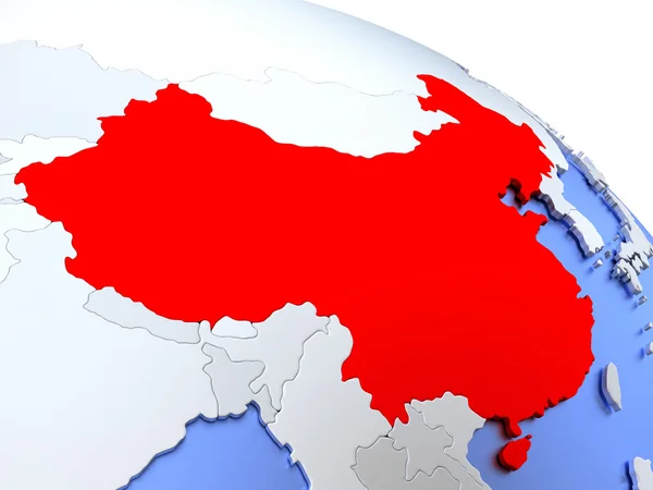 China no mapa mundial — Fotografia de Stock
