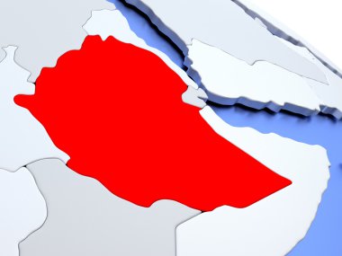 Etiyopya dünya haritası üzerinde
