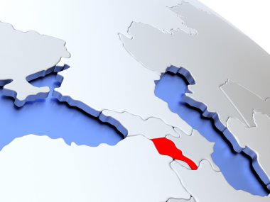 Dünya Haritası üzerinde Ermenistan