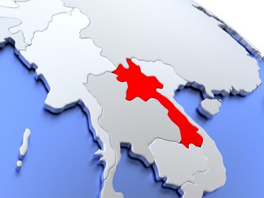 Dünya Haritası üzerinde Laos