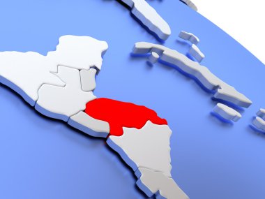 Dünya Haritası üzerinde Honduras