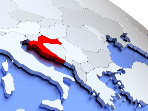 Kroatien auf der Weltkarte — Stockfoto