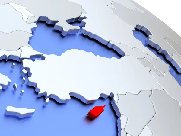Cyprus op de wereldkaart — Stockfoto