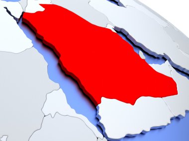 Dünya Haritası üzerinde Suudi Arabistan