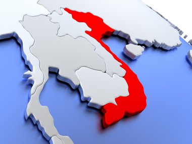 Dünya Haritası üzerinde Vietnam