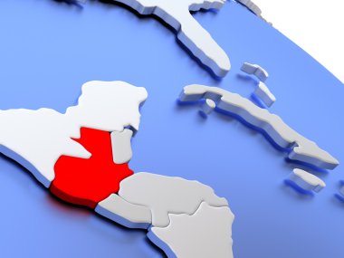 Dünya Haritası üzerinde Guatemala