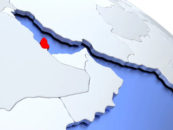 Qatar sulla mappa del mondo — Foto Stock