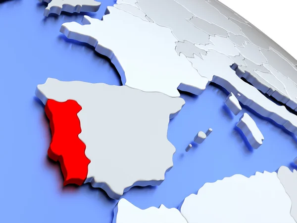 Portugal på världskartan — Stockfoto