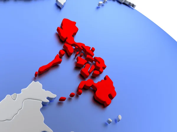 Filipina pada peta dunia — Stok Foto