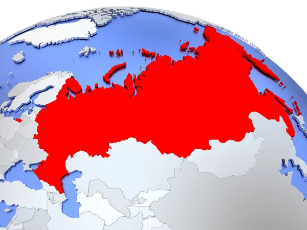 Rússia no mapa mundial — Fotografia de Stock