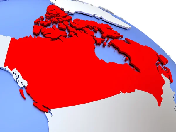 Kanada a világ Térkép — Stock Fotó