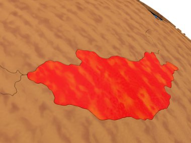 Moğolistan ahşap dünya üzerinde