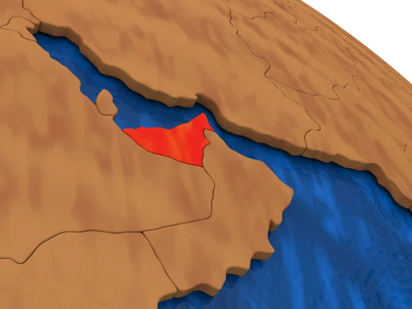 Emiratos Árabes Unidos en globo de madera —  Fotos de Stock